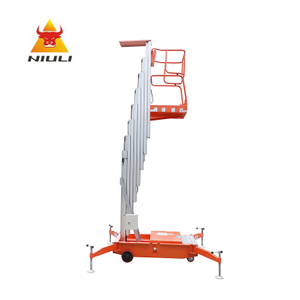 Máquina de elevação de carga NIULI plataforma de trabalho aérea telescópica de liga de alumínio mesa de elevação de um homem