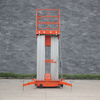 Mesa de elevação de material de mastro duplo de 250 kg Plataforma de liga de alumínio Elevador aéreo rebocável